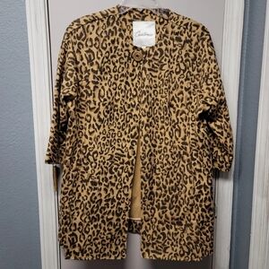 CAbi Carol Anderson Brown Black Leopard Print Estate Jacket Womens Large